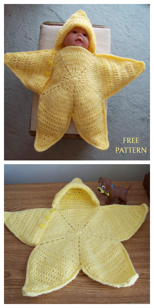 Crochet Baby Star Blanket Wrap Cozy