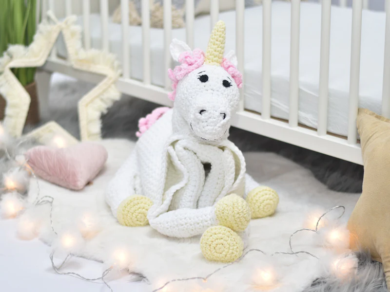 Unicorn Lovey Blanket Free Crochet Pattern I Love Crochet